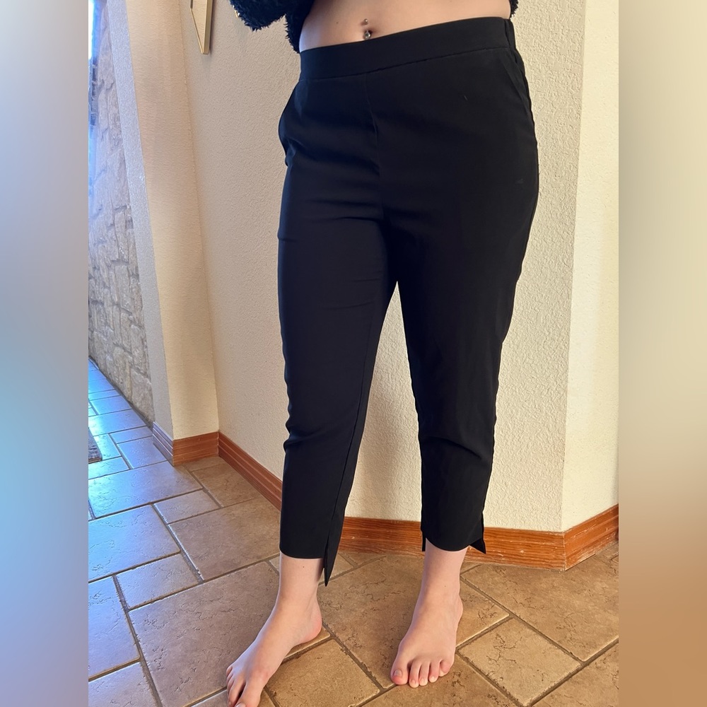 Signature Studio Black Pant Trousers High Low Hem Size M